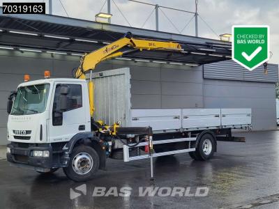 Iveco Eurocargo 160E280 4X2 Hyva V911 3S Crane Kran 750cm box Manual Euro 5 en vente par BAS World B.V.
