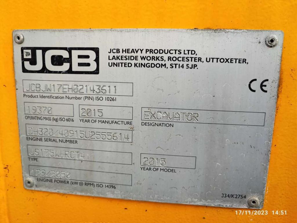 JCB JS175W Photo 7