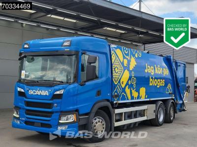 Scania P340 P 6X2 CNG ENGINE! 20m3 NTM garbage truck steering axle Retarder Euro 6 en vente par BAS World B.V.