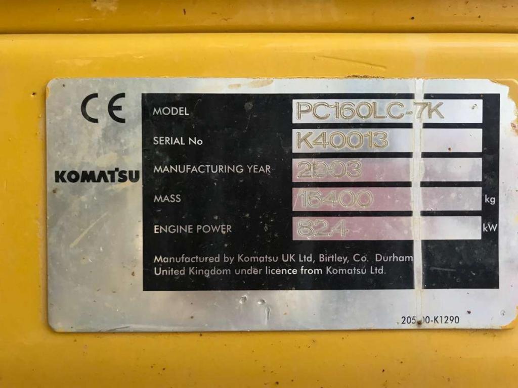 Komatsu PC160LC-7K Photo 13
