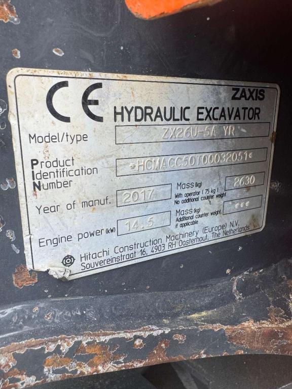 Hitachi ZX26U Photo 8