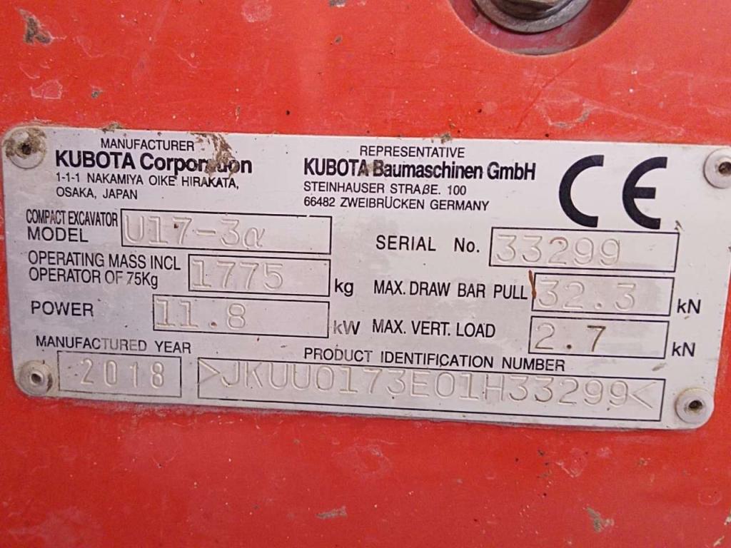 Kubota U17-3a Photo 8