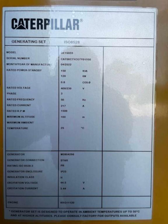 Caterpillar DE150E0 - 150 kVA Surplus Generator - DPX-12663 Photo 6