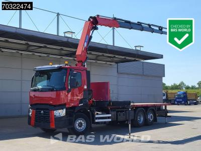 Renault C 380 6X2 HMF 3220 K6 Kran Crane lift-Axle Automatic Optibrake Euro 6 en vente par BAS World B.V.