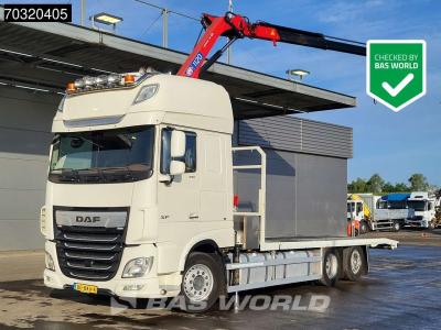 Daf XF 530 XF 6X2 NL-Truck APK HMF 1120 K- RC Kran Crane Full Air Lift-Axle Automatic Euro 6 en vente par BAS World B.V.