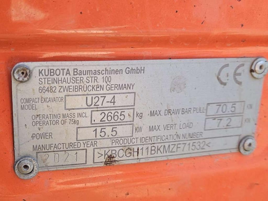 Kubota U27-4 Photo 1