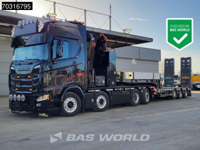 Scania S660 8X2 HMF 9520OK-RCS Crane Kran Fifth wheel Full Air Lift+steering axle en vente par BAS World B.V.
