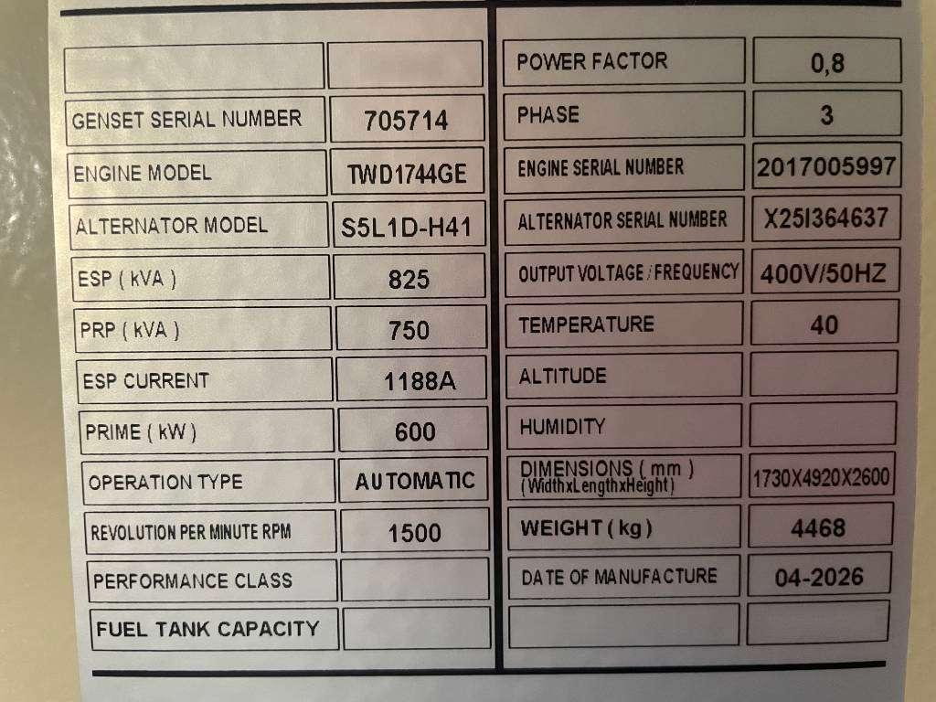 Volvo TWD1744GE - 825 kVA Generator - DPX-18886 Photo 5