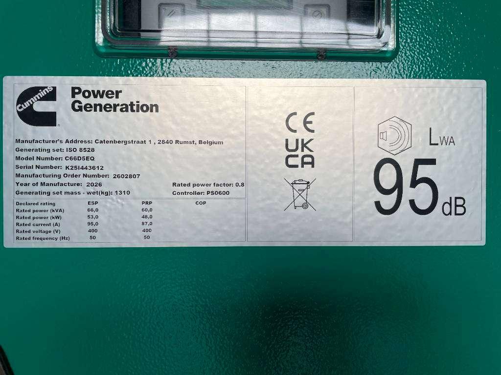 Cummins C66D5EQ - 66 kVA Generator - DPX-18507-Q Photo 6